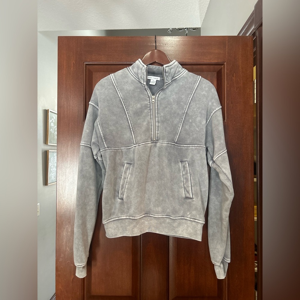 Women's Gray Half-Zip Sweatshirt